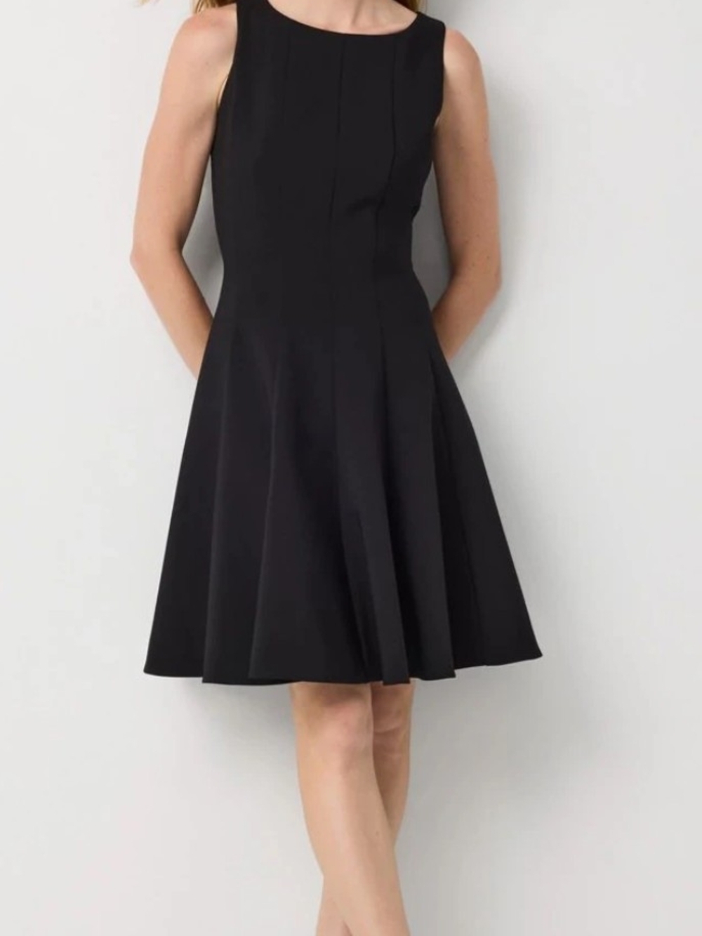 White House Black Market Black Sleeveless Fit & Flare Dress